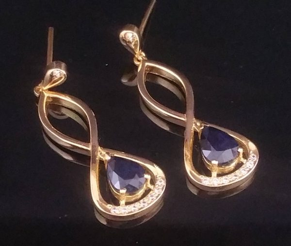 Purple Diamond Infinity Drop Earrings